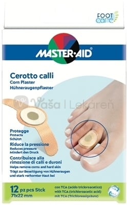 Master Aid Foot Care Náplasti na kurie oká a zrohovatenú kožu, okrúhle, 71 x 22 mm