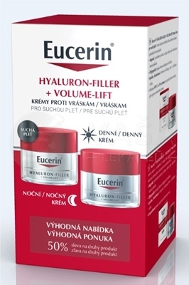 Eucerin Hyaluron-Filler + Volume-Lift Krémy proti vráskam na suchú pleť (Výhodné duo balenie)