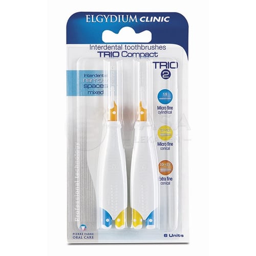 Elgydium Clinic Trio Compact – Trio 2 Medzizubné kefky v držiaku (mix veľkostí)