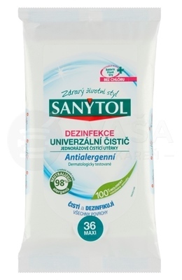 Sanytol Dezinfekcia Univerzálne antialergénne čistiace utierky
