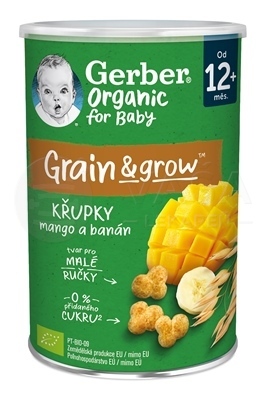 Gerber Organic BIO Chrumky Kukurično-ovsené s mangom a banánom (od ukončeného 12. mesiaca)