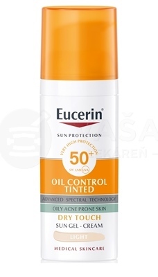 Eucerin Sun Oil Control Tónovací krémový gél na mastnú a problematickú pleť SPF50+ (svetlý)
