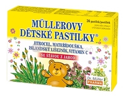 Müllerove detské pastilky (skorocel, materina dúška, islandský lišajník, vitamín C)