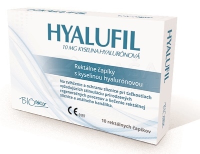 BIOfaktor Hyalufil Rektálne čapíky s kys. hyalurónovou