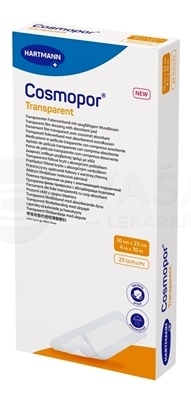 Cosmopor Transparent Priehľadné fóliové krytie na rany sterilné (10 x 25 cm)