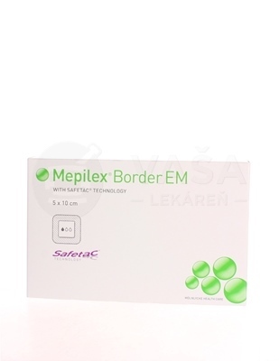 Mepilex Border E.M. Obväz z mäkkého penového silikónu (5 x 10 cm)