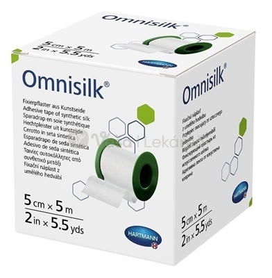 Omnisilk Hypoalergénna náplasť z bieleho hodvábu na cievke (5 cm x 5 m)