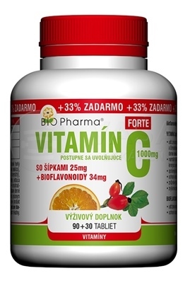 BIO Pharma Vitamín C 1000 mg Forte so šípkami a bioflavonoidmi