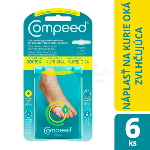 Compeed Hydrokoloidná zvlhčujúca náplasť na kurie oká (stredná)