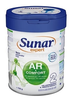 Sunar Expert AR+Comfort 2 Pokračovacie dojčenské mlieko pri grckaní (od ukončeného 6. mesiaca)