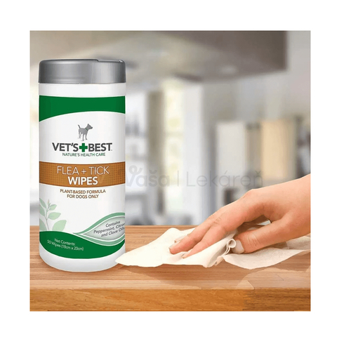 Vet´s Best Vlhčené utierky proti blchám a kliešťom pre psov