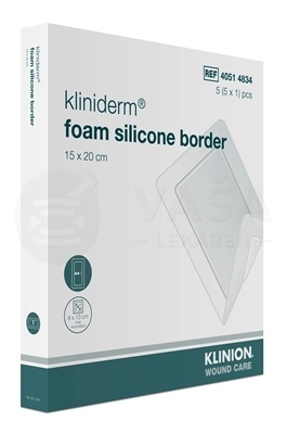 Kliniderm Foam Silicon Border Krytie na rany penové silikónové sterilné (15 x 20 cm)