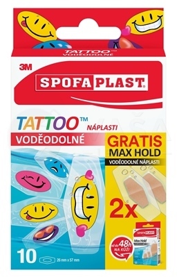 3M SpofaPlast č. 115P Detské vodeodolné náplasti Tattoo (mix veľkostí) + Max Hold náplasti zadarmo