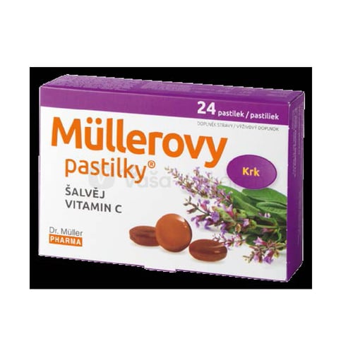 Müllerove pastilky so šalviou a vitamínom C (pri nachladnutí)