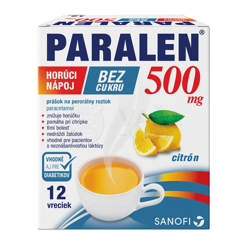 Paralen Horúci nápoj bez cukru 500 mg