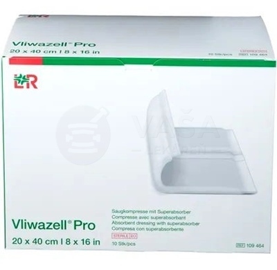 Vliwazell Pro Krytie na rany superabsorbčné sterilné (20 x 40 cm)