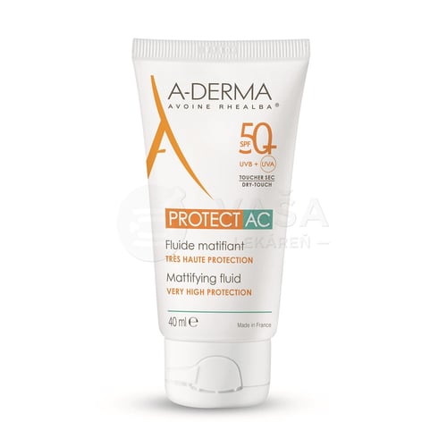 A-DERMA Protect AC zmatňujúci fluid na mastnú pleť so sklonom k akné SPF50+