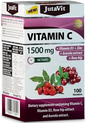 JutaVit Vitamín C 1500 mg s vitamínom D3, zinkom, šípkami a extraktom z aceroly