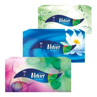 Velvet Classic Box Papierové vreckovky 2-vrstvové