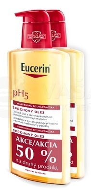 Eucerin ph5 Sprchový olej na suchú citlivú pokožku (Výhodné duo balenie)