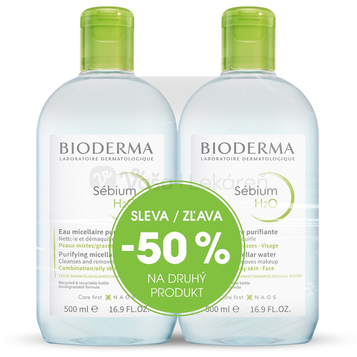 Bioderma Sébium H2O Festival Micelárna pleťová voda na mastnú a zmiešanú pleť (Výhodné duo balenie)