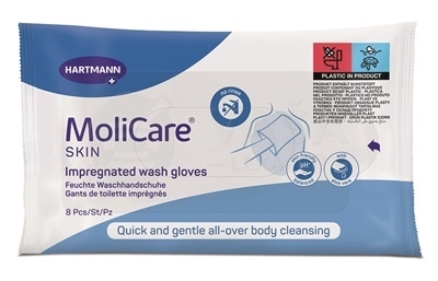 MoliCare Skin Napustené umývacie rukavice (Modrý rad)