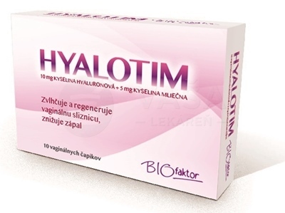 BIOfaktor Hyalotim Vaginálne čapíky s kys. mliečnou a kys. hyalurónovou