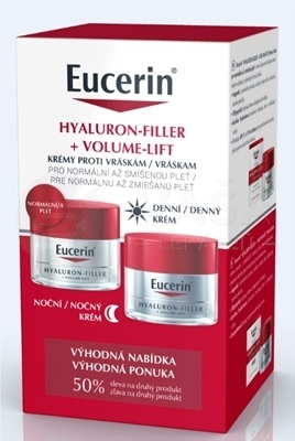 Eucerin Hyaluron-Filler + Volume-Lift Krémy proti vráskam na normálnu pleť (Výhodné duo balenie)