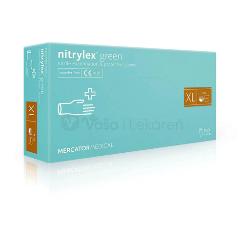 Mercator Rukavice nesterilné, nitrilové, nepúdrované, veľkosť XL (mentolové)