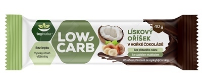 Topnatur Low Carb Tyčinka Lieskový oriešok v čokoláde s kokosom