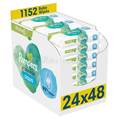 Pampers Harmonie Aqua Vlhčené obrúsky Box (24 balení)