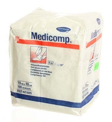 Medicomp Kompres z netkaného textilu nesterilný (10 x 10 cm)
