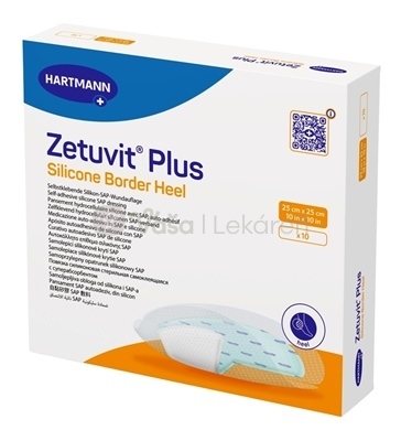 Zetuvit Plus Silicone Border Heel Kompres sterilný samolepiaci (25 x 25 cm)