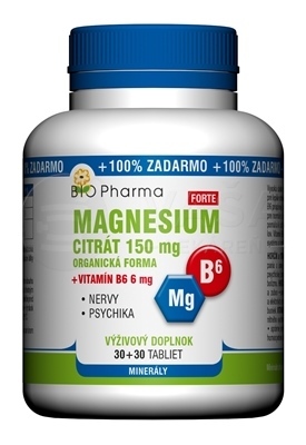 BIO Pharma Magnesium citrát 150 mg + Vitamín B6