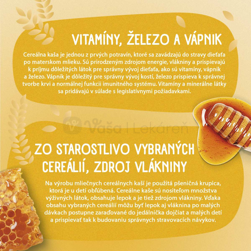 Sunar Mliečna kaša krupicová Na dobrú noc Medová (od ukončeného 6. mesiaca)