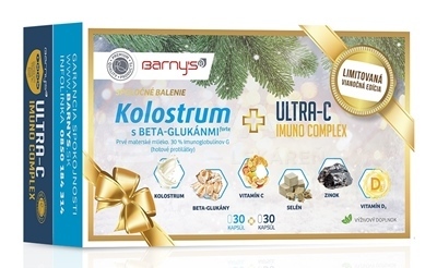 Barny&#039;s Kolostrum s Beta-glukánmi + Ultra - C Imuno Complex (Vianočné balenie)