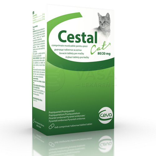 Cestal Cat 80 mg/20 mg Tablety na odčervenie mačiek