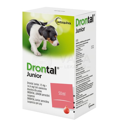 Drontal Junior Perorálna suspenzia na odčervenie pre šteniatka a mladé psy