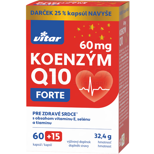 Vitar Koenzým Q10 Forte 60 mg (Darček)