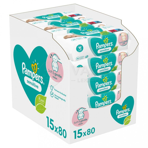 Pampers Sensitive Vlhčené obrúsky Box (15 balení)