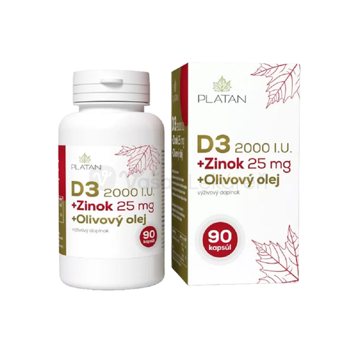 Platan Vitamín D3 2000 IU + Zinok 25 mg + Olivový olej