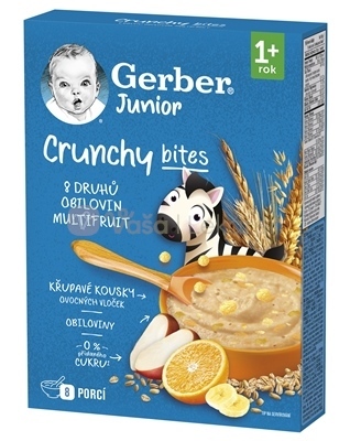 Gerber Junior Nemliečna kaša s chrumkavými kúskami Ovocná (od ukončeného 1. roka)