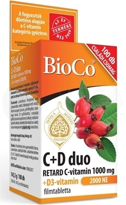 BioCo C + D Duo (Vitamín C Retard 1000 mg + Vitamín D3 2000 IU)