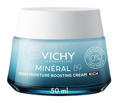 Vichy Minéral 89 100H Krém pre podporu hydratácie (výživná textúra bez parfumácie)