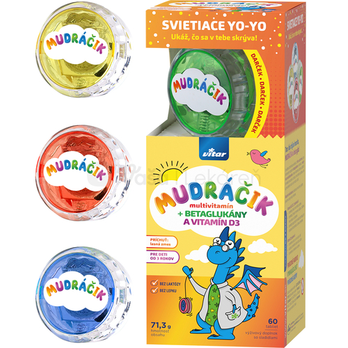 Vitar MUDRÁČIK Multivitamín + betaglukány a vitamín D3 + Darček