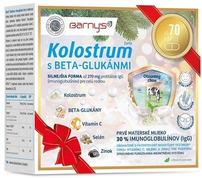 Barny&#039;s Kolostrum s Beta-glukánmi Forte (Vianočné balenie)