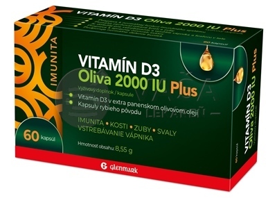 Glenmark Vitamín D3 Oliva 2000 IU Plus