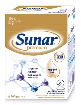 Sunar Premium 2 Následná mliečna výživa (od ukončeného 6. mesiaca)