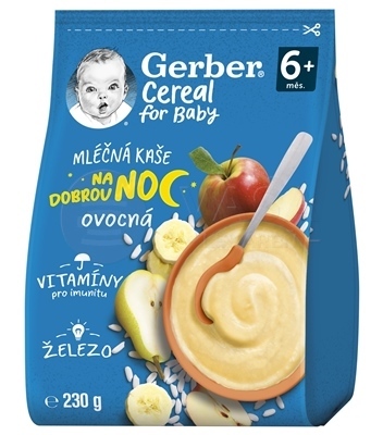 Gerber Cereal Mliečna kaša Dobrú noc Ovocná (od ukončeného 6. mesiaca)
