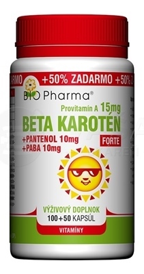 Bio Pharma Beta karotén 15 mg Forte s panthenolom a PABA